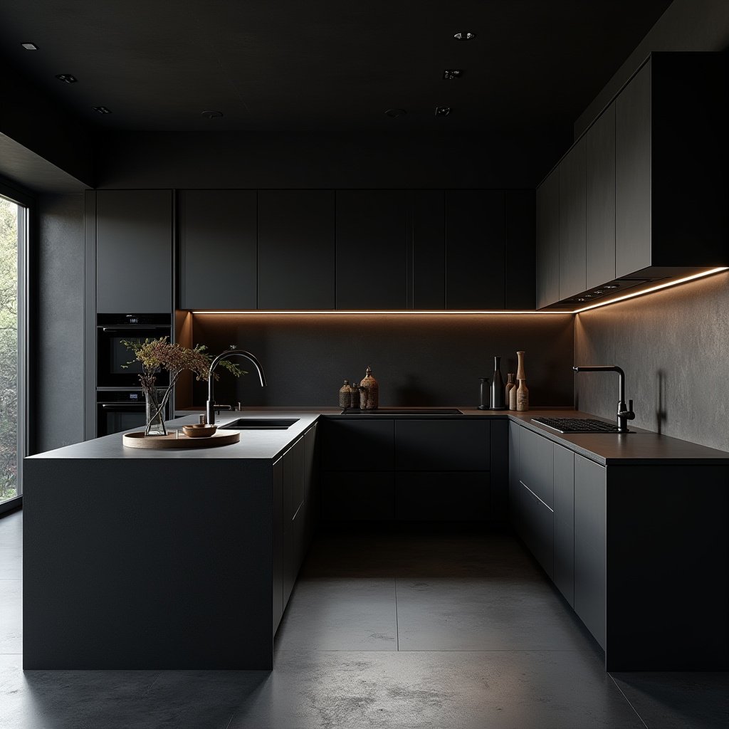 All Black Kitchen 13