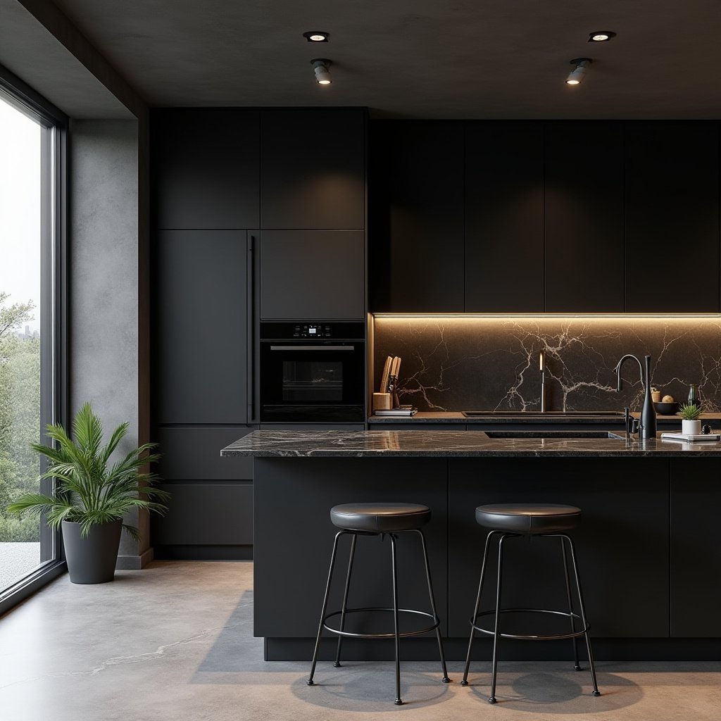 All Black Kitchen 2