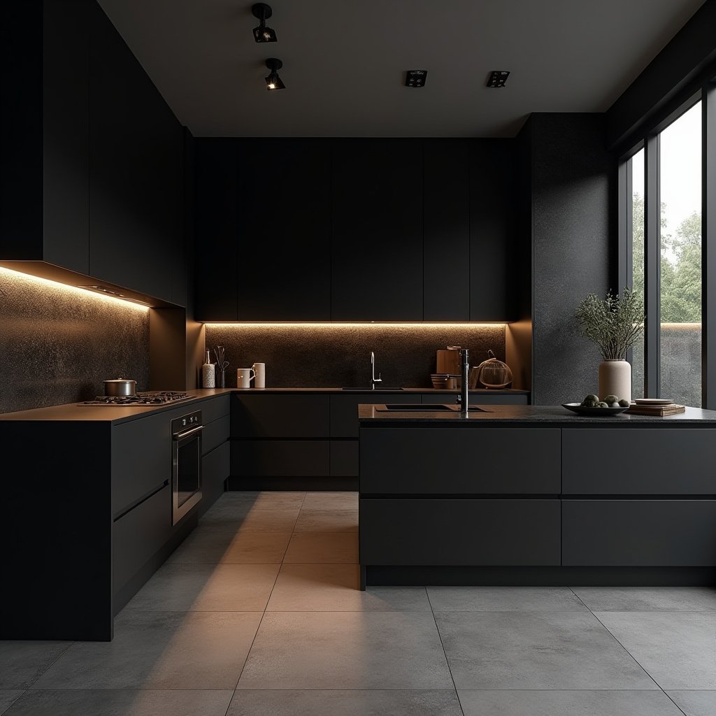 All Black Kitchen 9