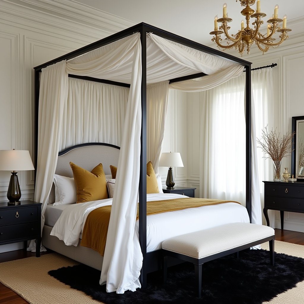 Black White And Gold Bedroom 10
