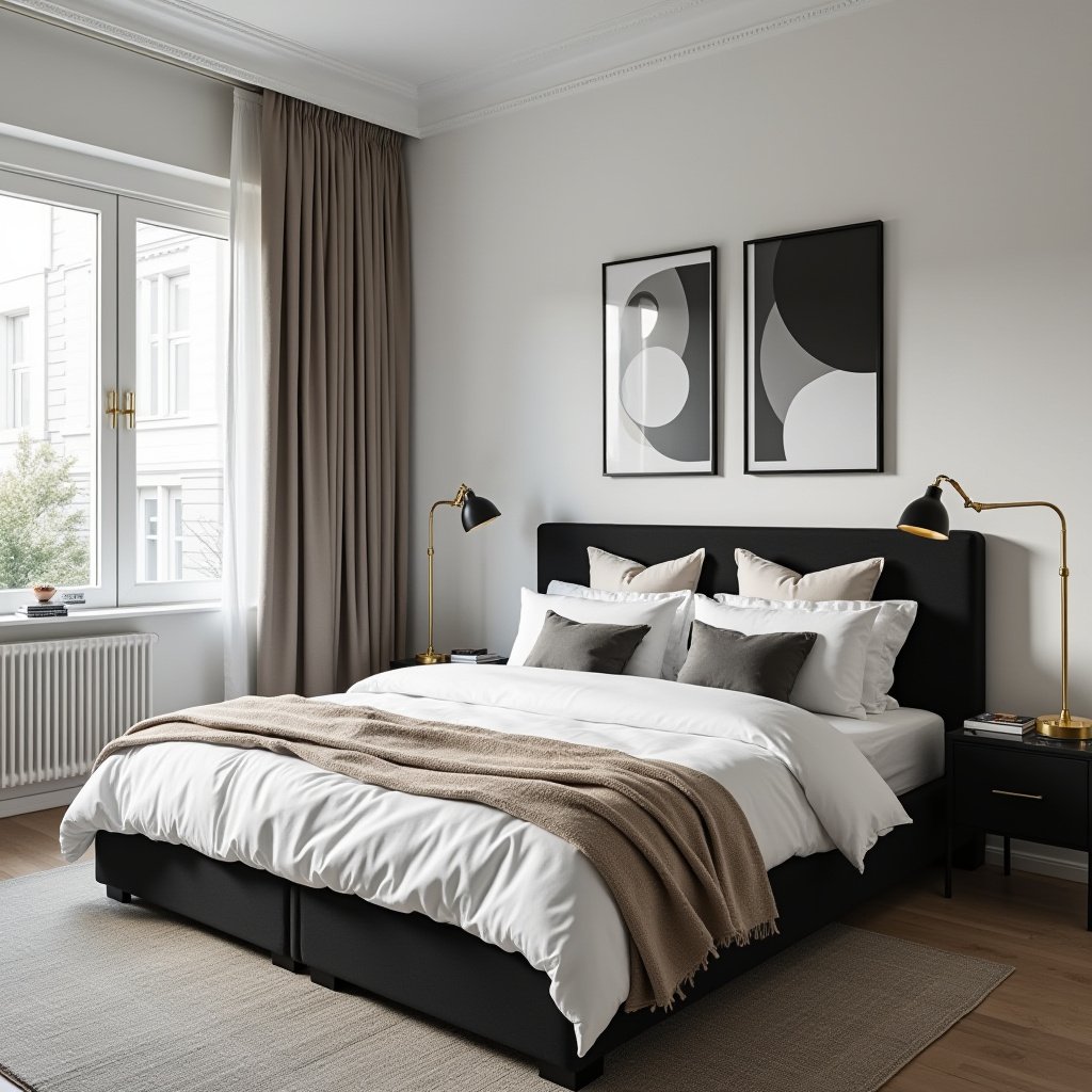 Black White And Gold Bedroom 15