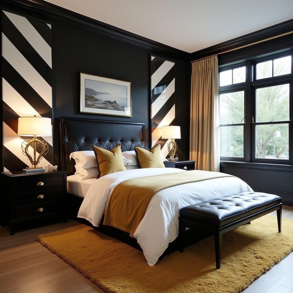 Black White And Gold Bedroom 17