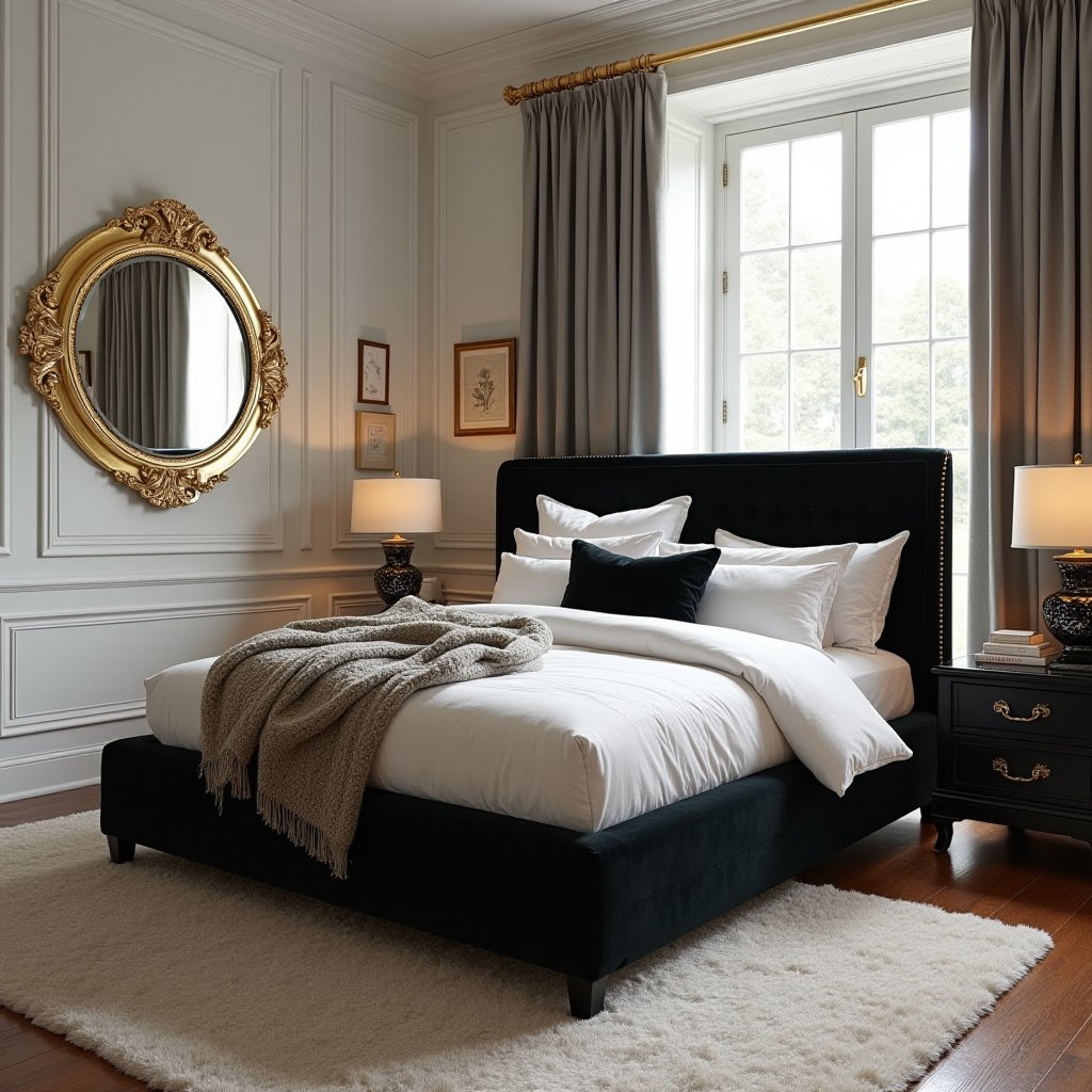 Black White And Gold Bedroom 19