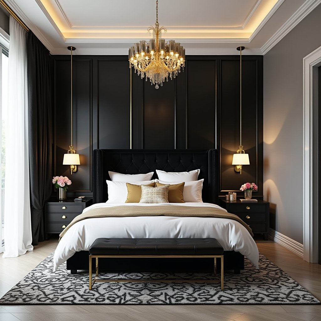 Black White And Gold Bedroom 2