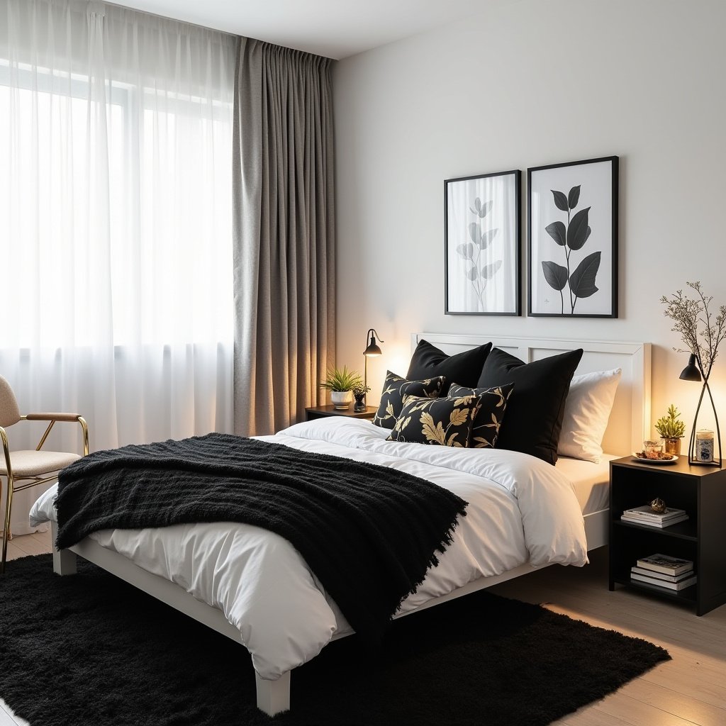 Black White And Gold Bedroom 3