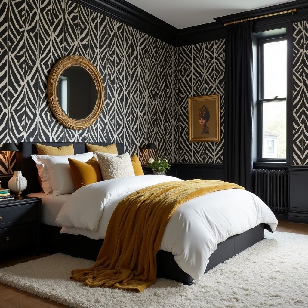 Black White And Gold Bedroom 7
