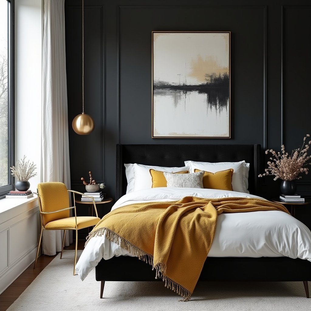 Black White And Gold Bedroom 8