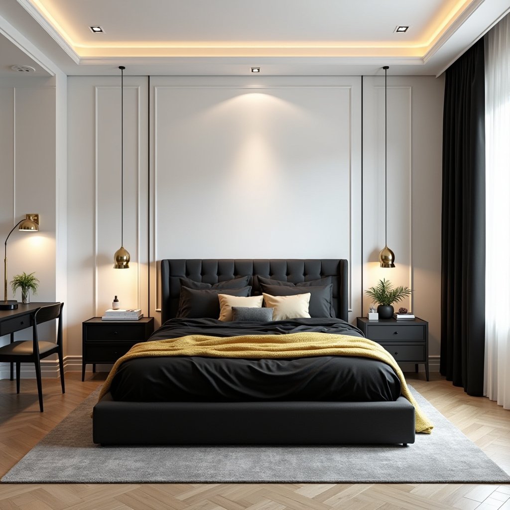 Black White And Gold Bedroom 9