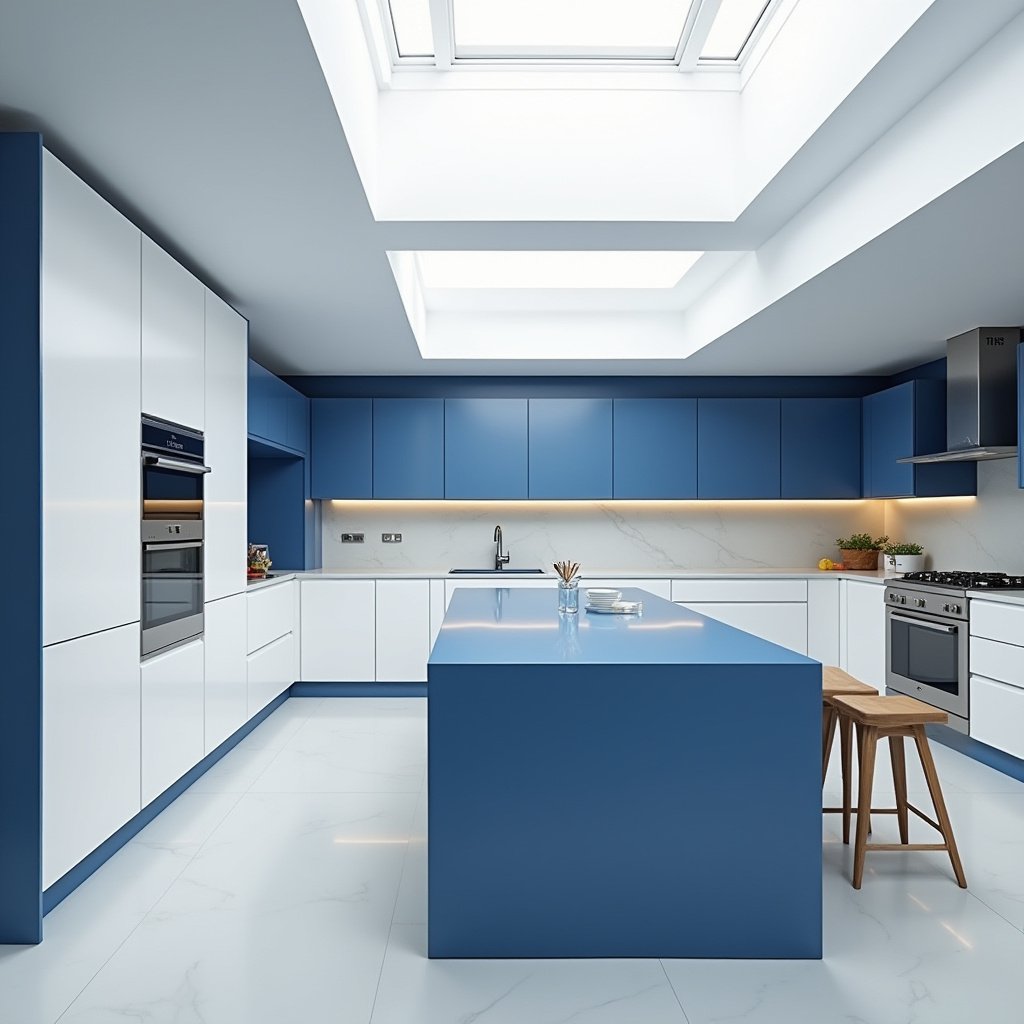 Blue And White Kitchen 12
