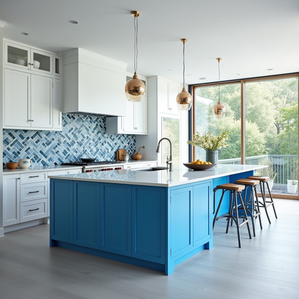 Blue And White Kitchen 16