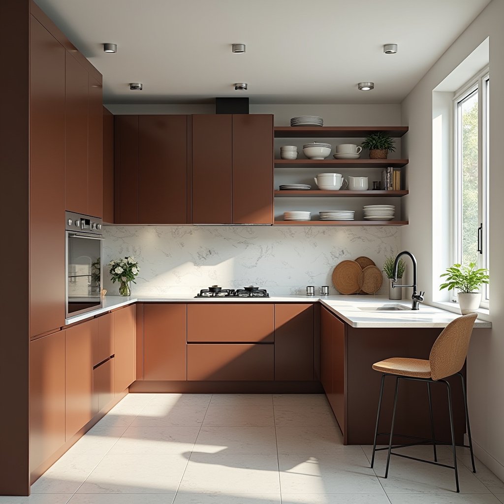 Brown Cabinets Kitchen 1