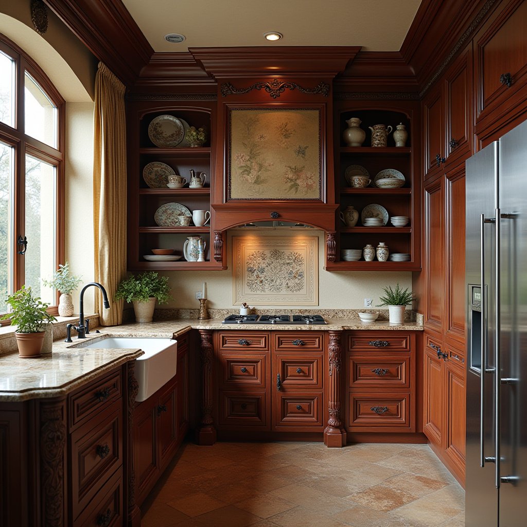 Brown Cabinets Kitchen 12