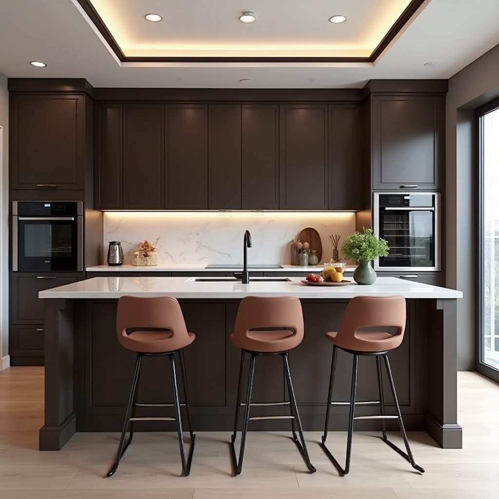 Brown Cabinets Kitchen 17