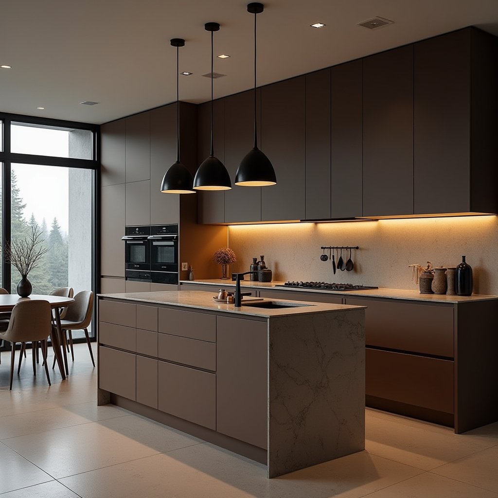 Brown Cabinets Kitchen 19