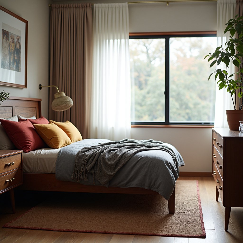 Cozy Mid Century Modern Bedroom 10