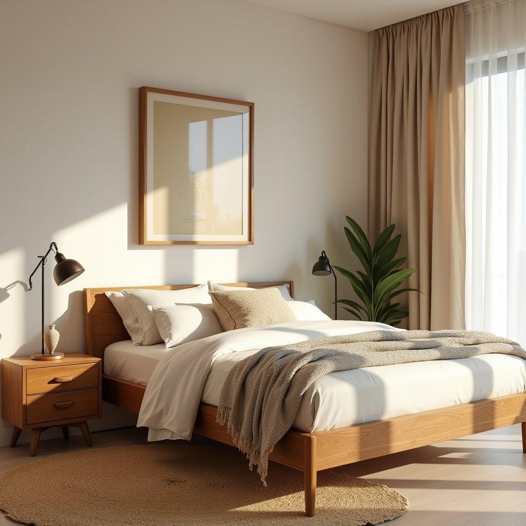 Cozy Mid Century Modern Bedroom 12