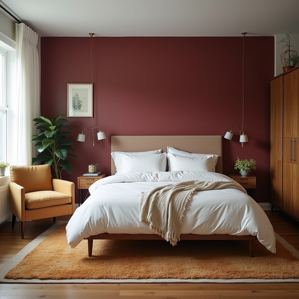 Cozy Mid Century Modern Bedroom 14