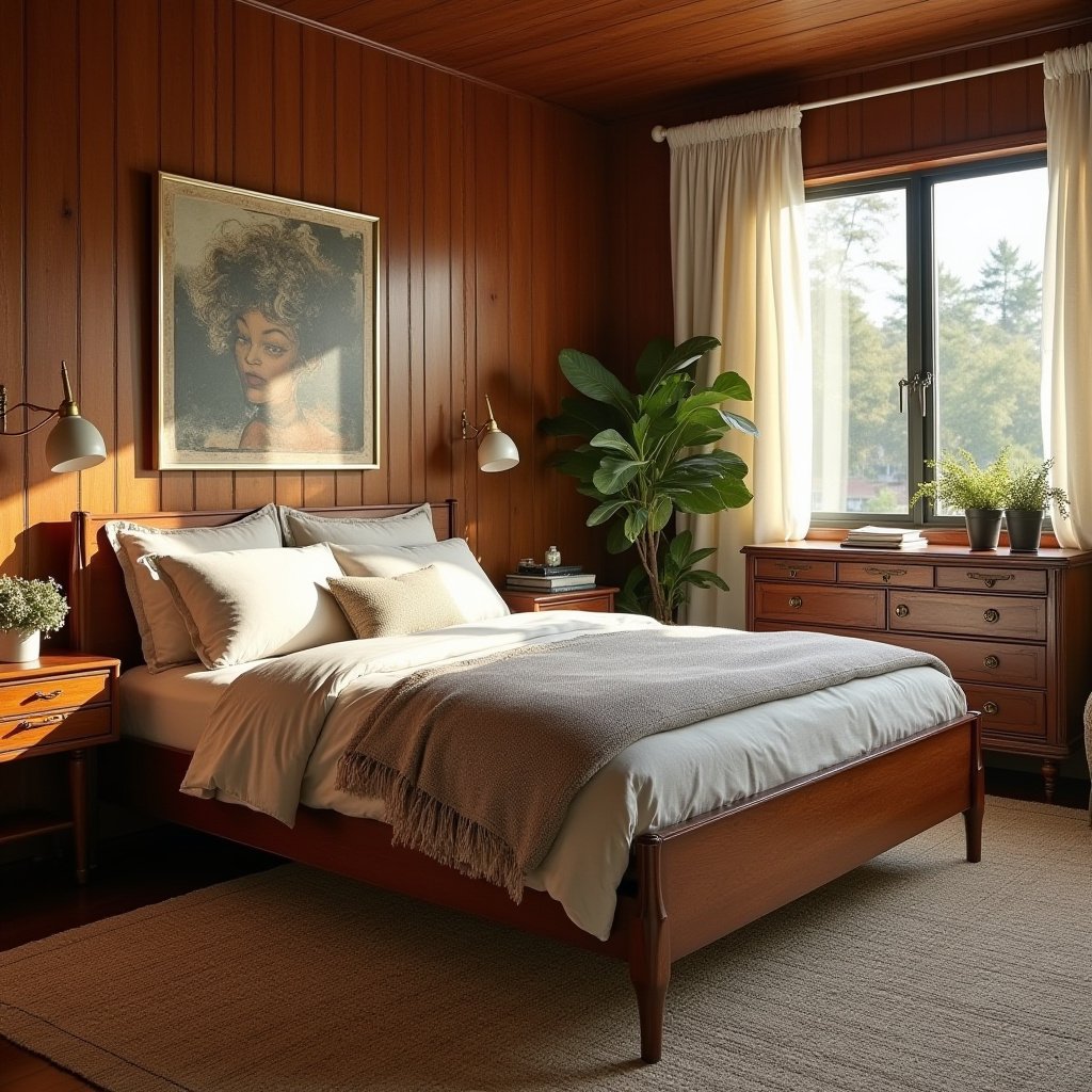Cozy Mid Century Modern Bedroom 16