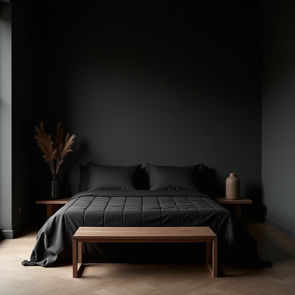 Dark Minimalist Bedroom 17
