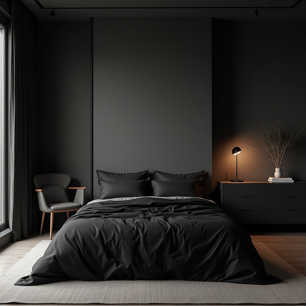 Dark Minimalist Bedroom 20