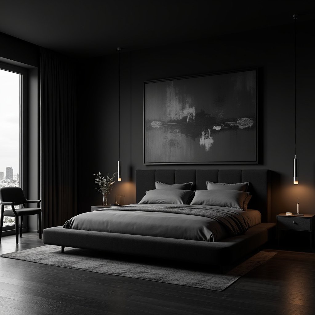 Dark Minimalist Bedroom 3