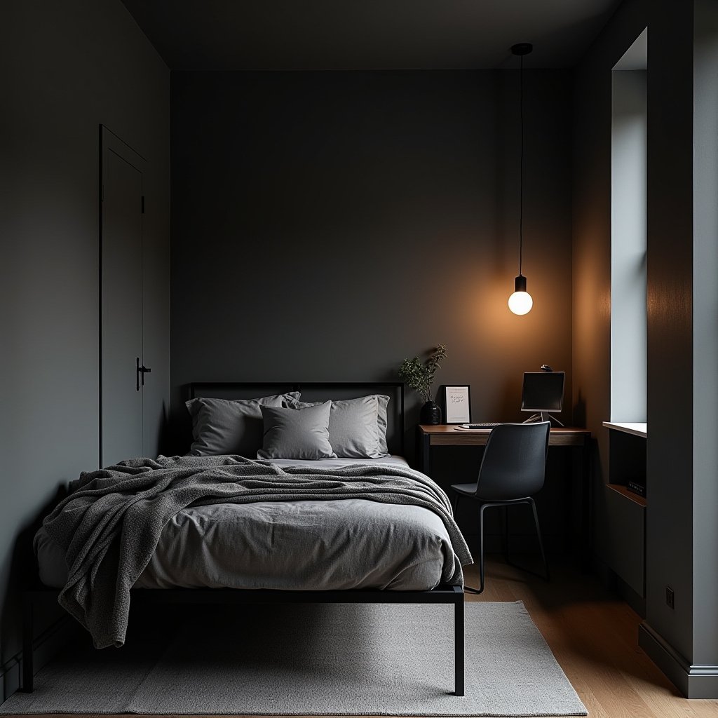 Dark Minimalist Bedroom 4