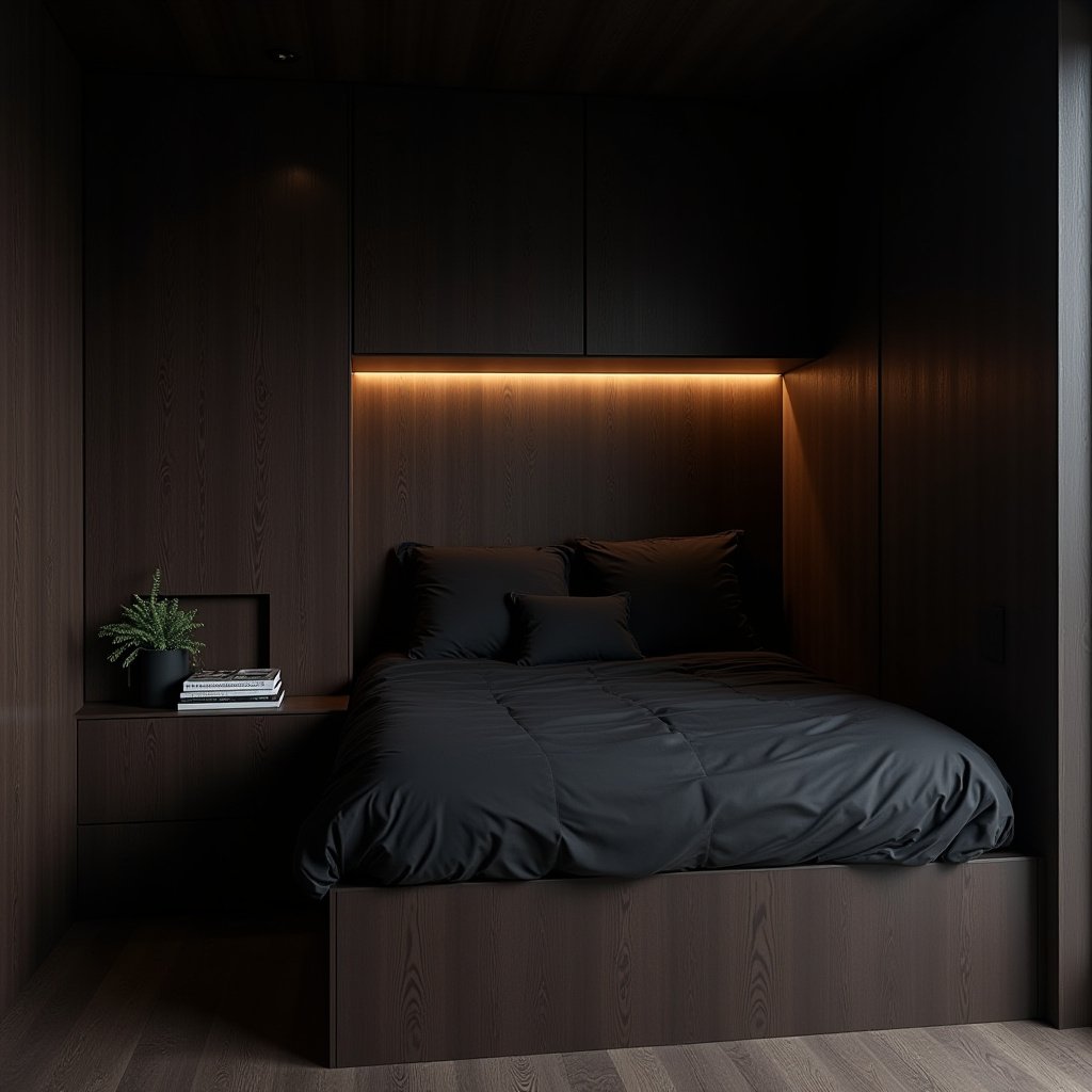 Dark Minimalist Bedroom 7