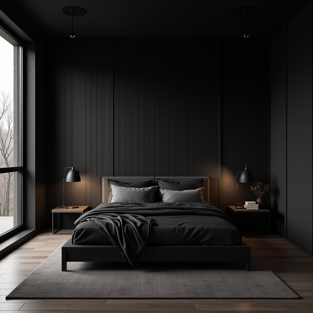 Dark Minimalist Bedroom 8