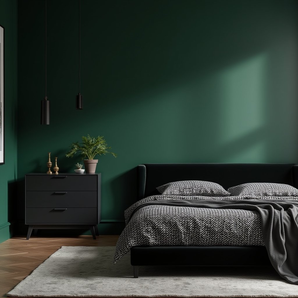Dark Minimalist Bedroom 9