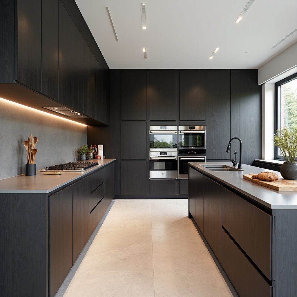 Dark Wood Cabinets Kitchen 11