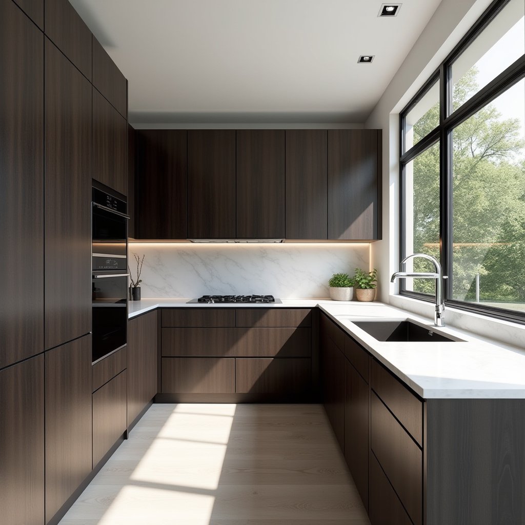 Dark Wood Cabinets Kitchen 16
