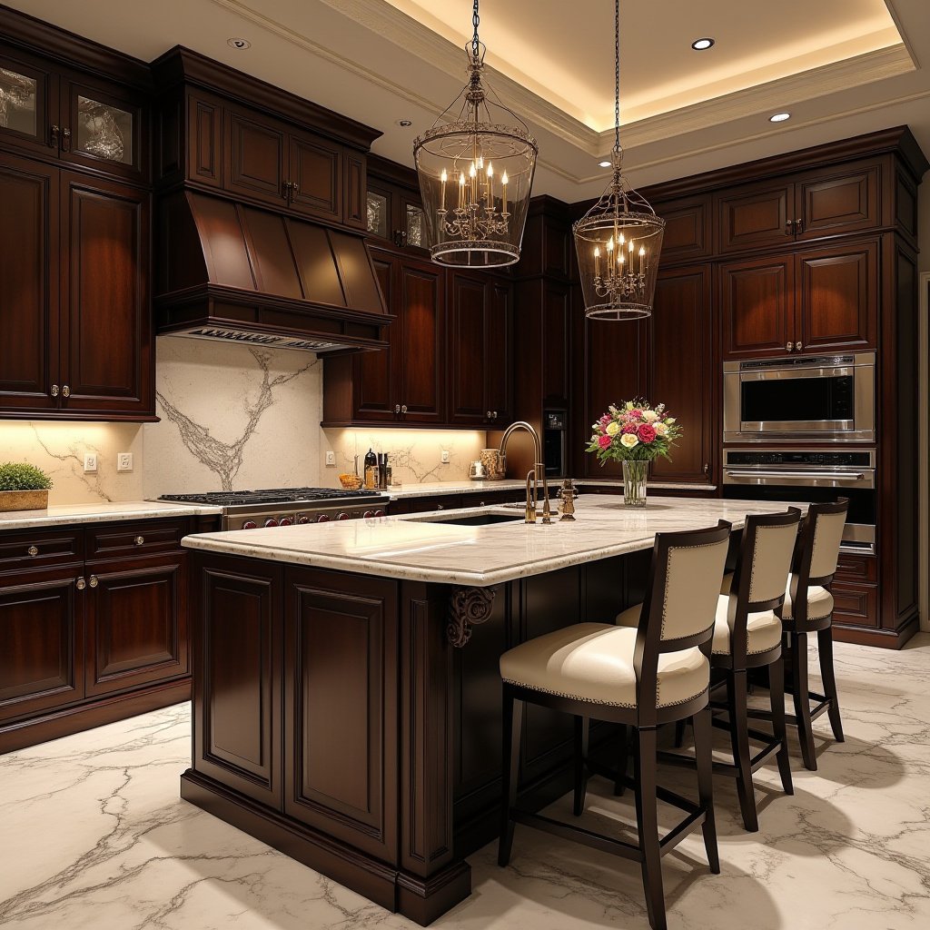 Dark Wood Cabinets Kitchen 20