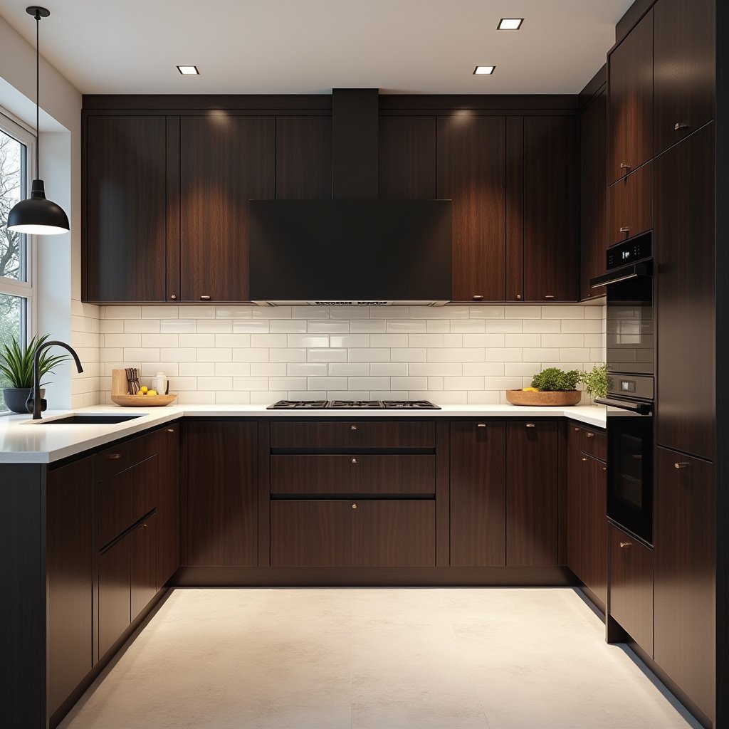Dark Wood Cabinets Kitchen 3