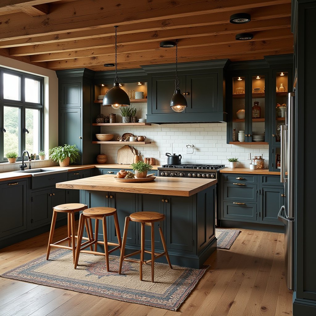 Dark Wood Cabinets Kitchen 7