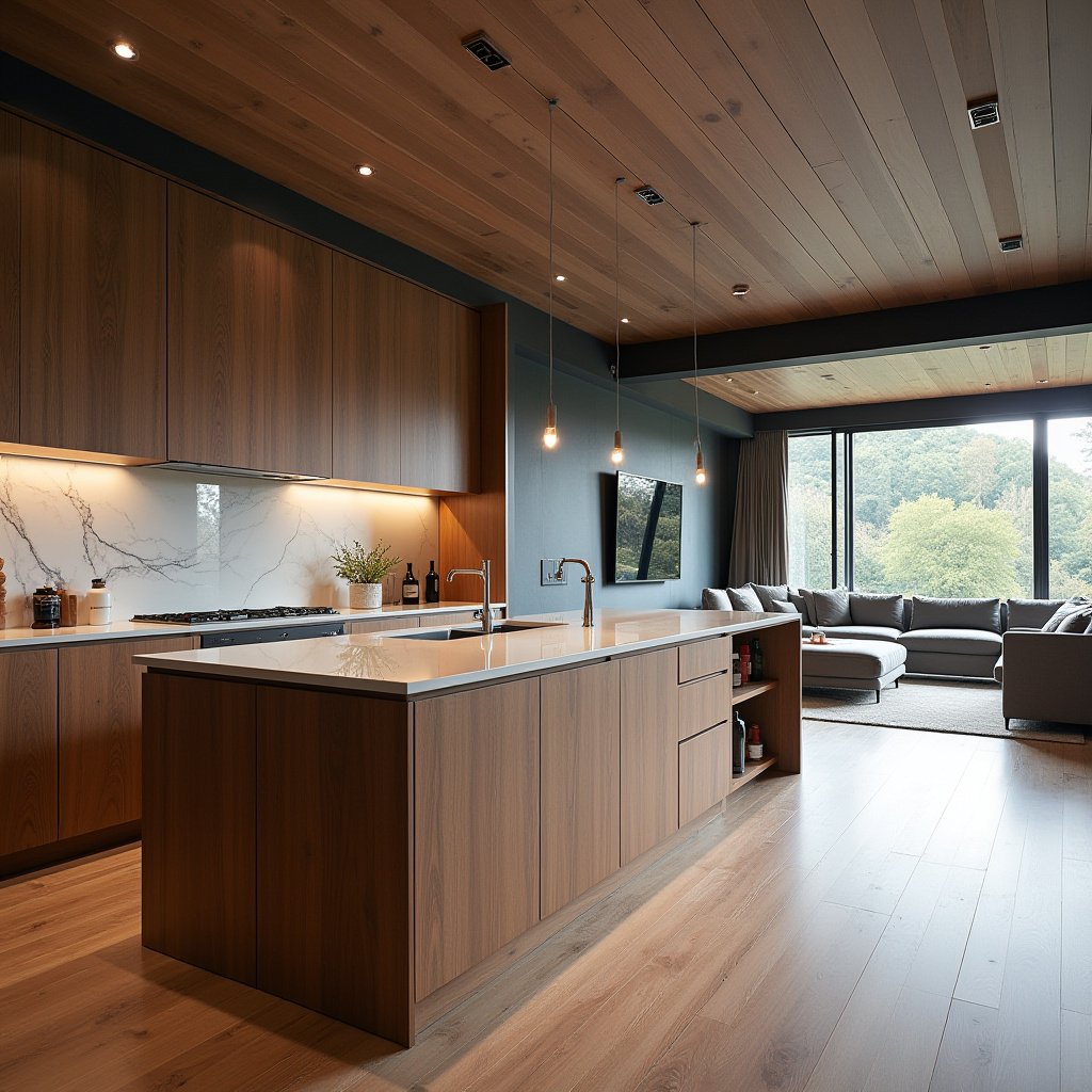 Dark Wood Cabinets Kitchen 8