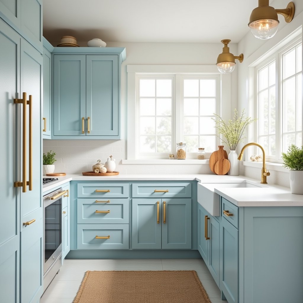 Light Blue Kitchen Cabinets 1