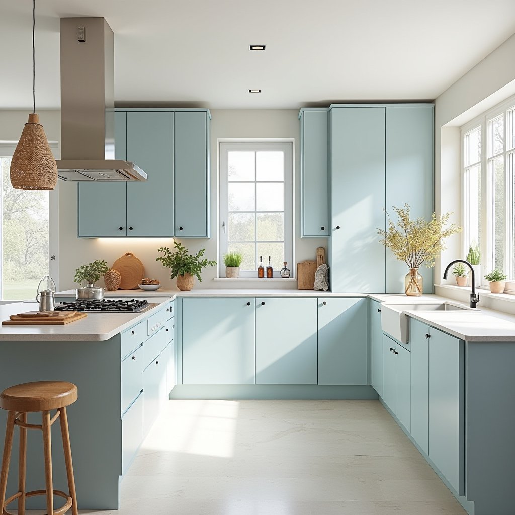 Light Blue Kitchen Cabinets 14