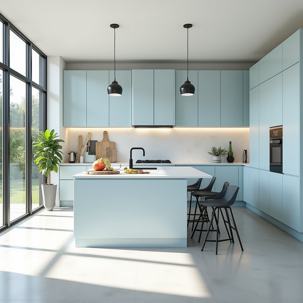 Light Blue Kitchen Cabinets 6