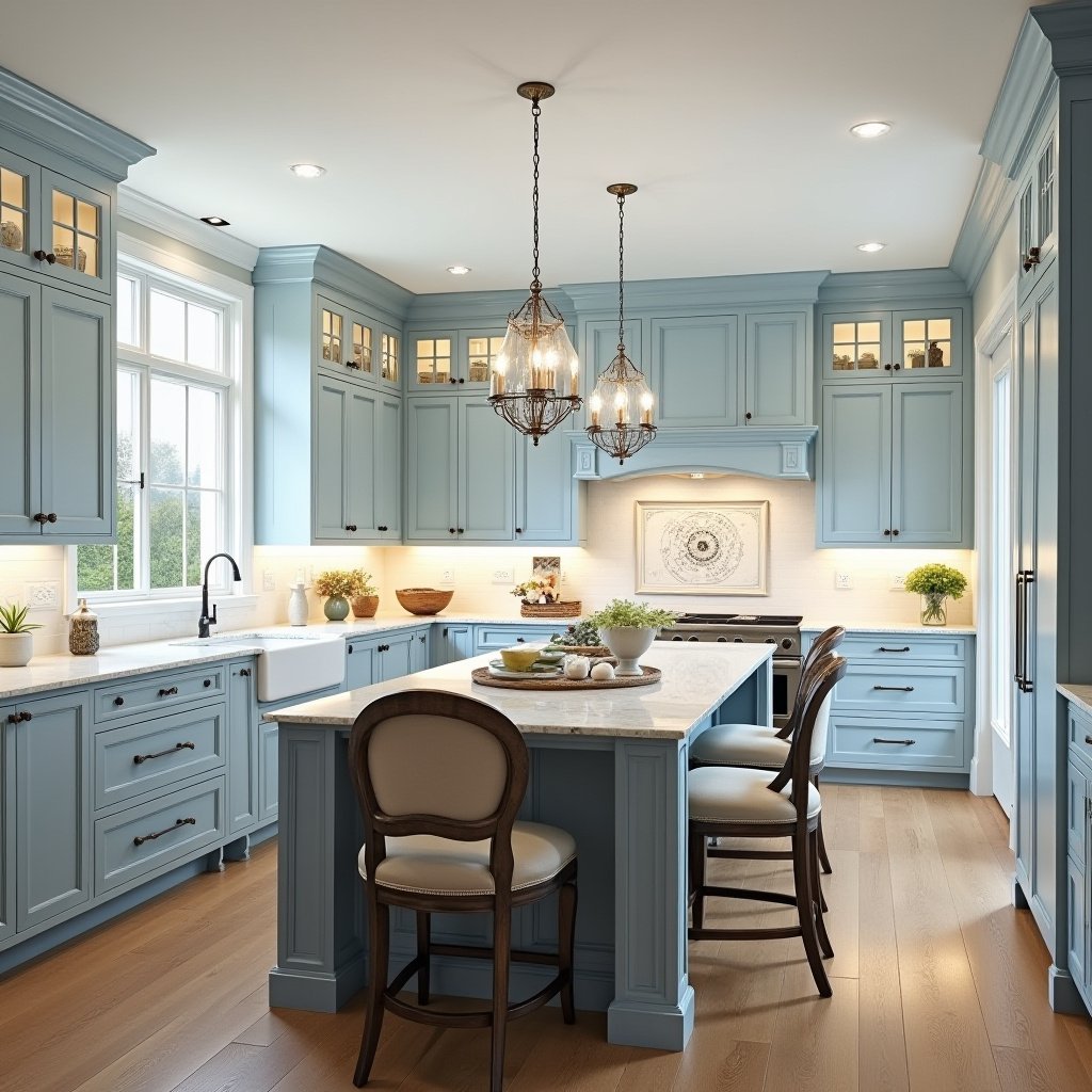 Light Blue Kitchen Cabinets 8