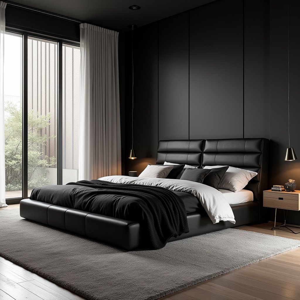 Modern Black Bedroom 1