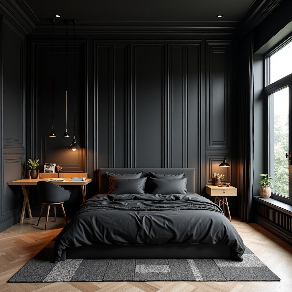 Modern Black Bedroom 12