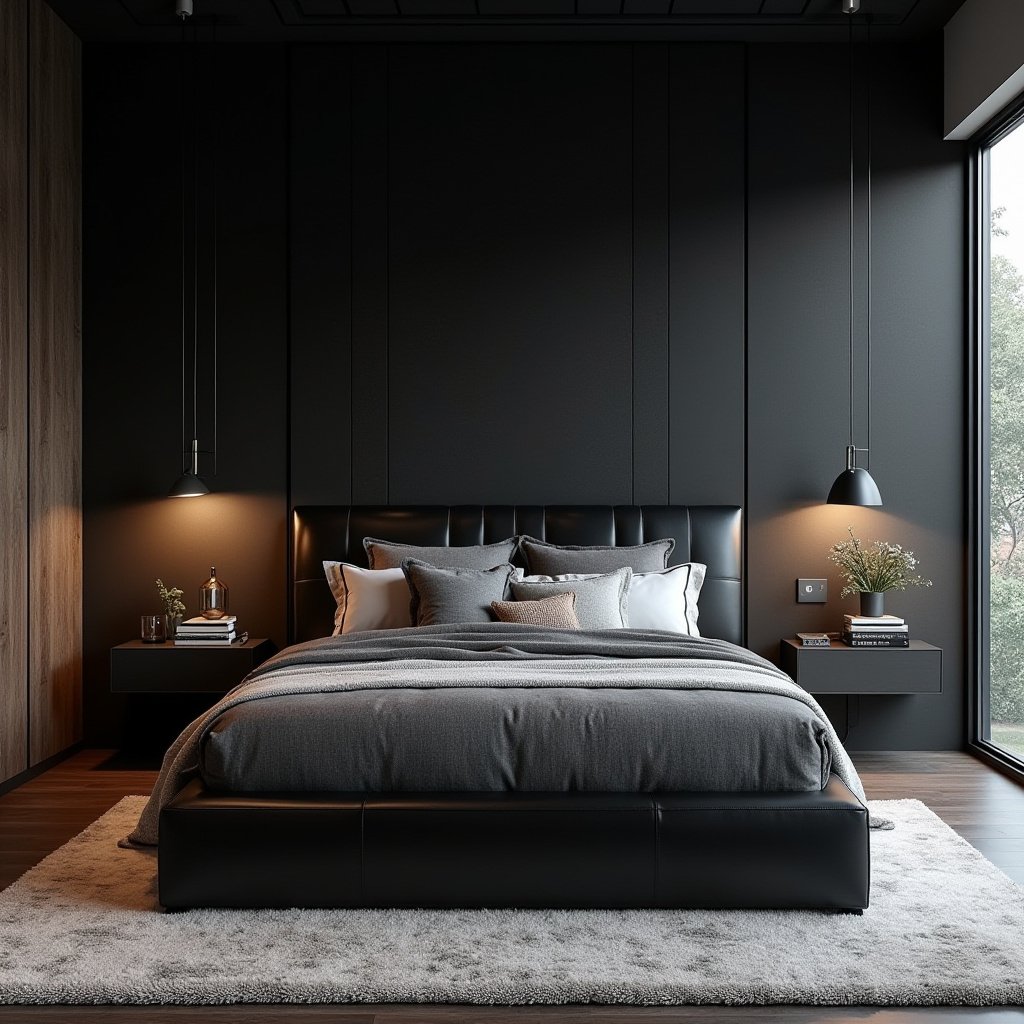 Modern Black Bedroom 13