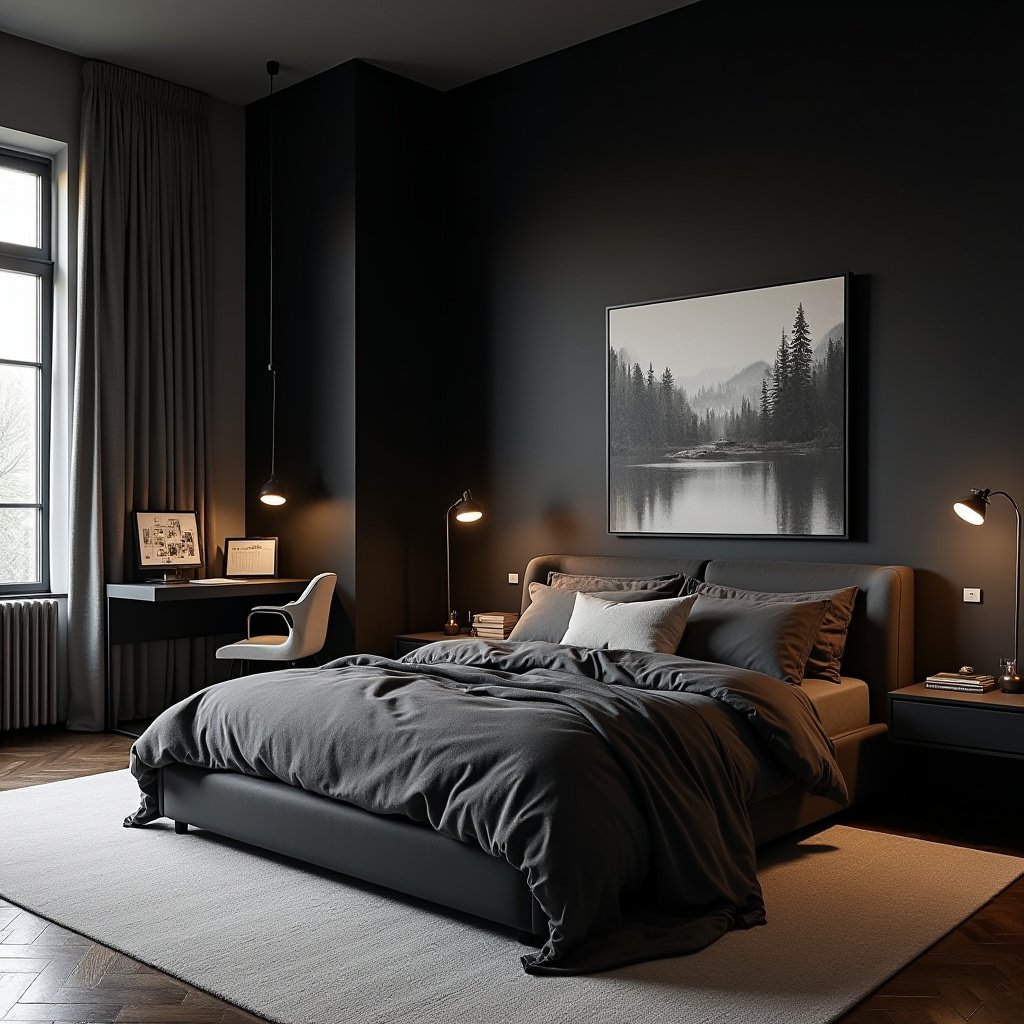 Modern Black Bedroom 14