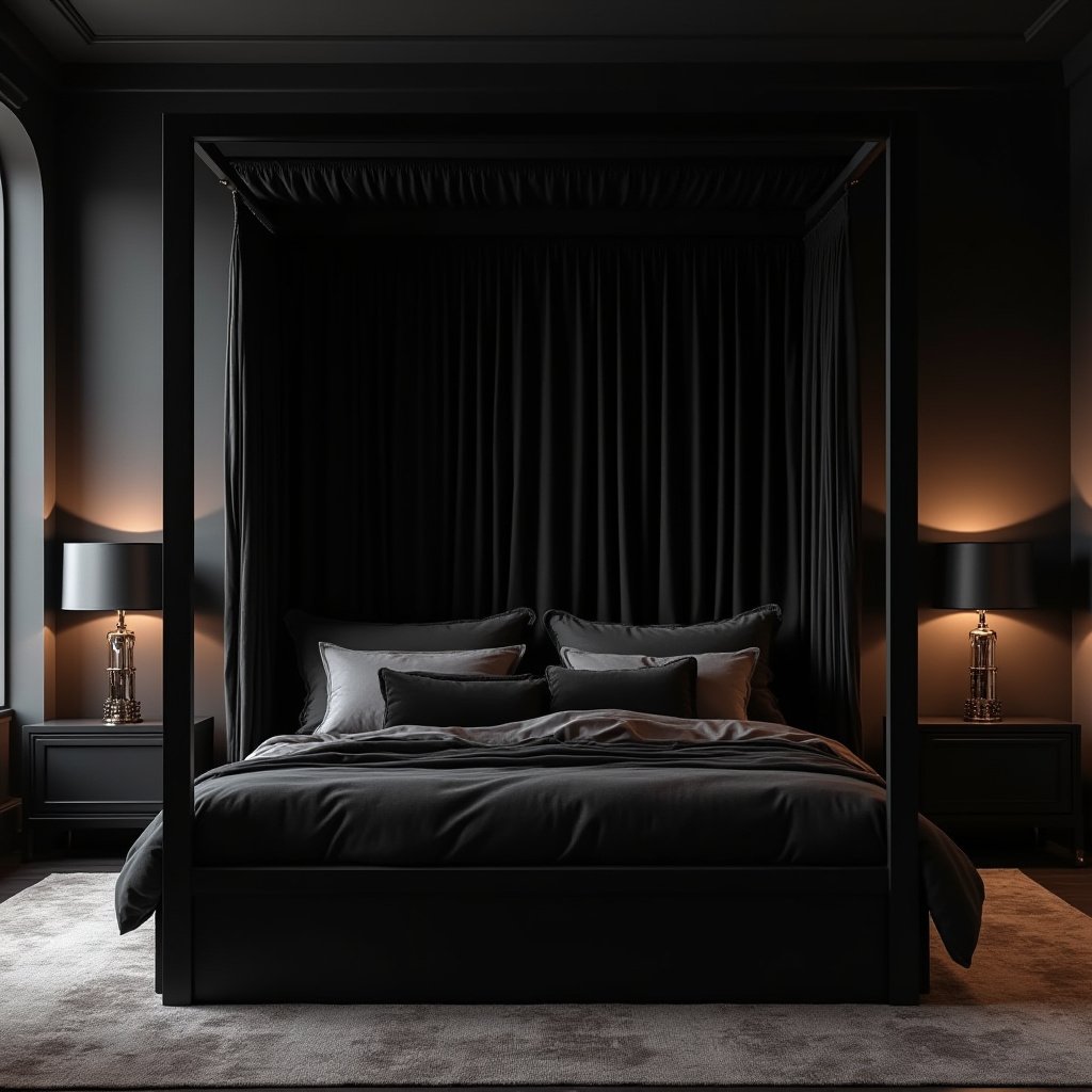 Modern Black Bedroom 16
