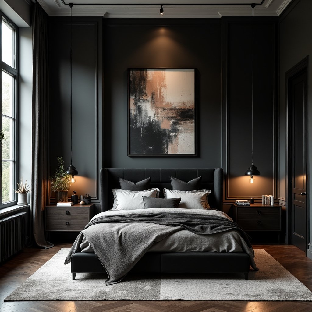 Modern Black Bedroom 18