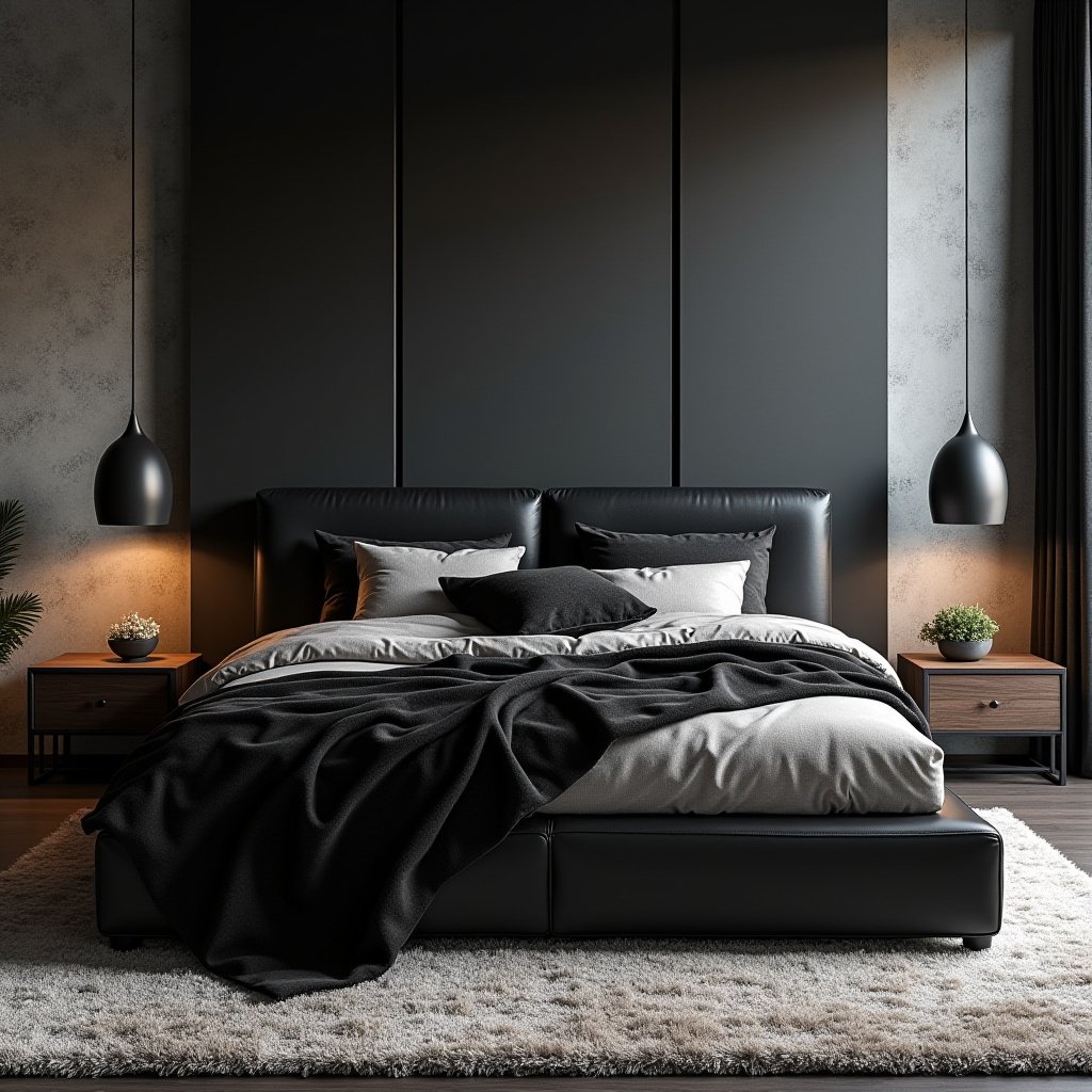 Modern Black Bedroom 19