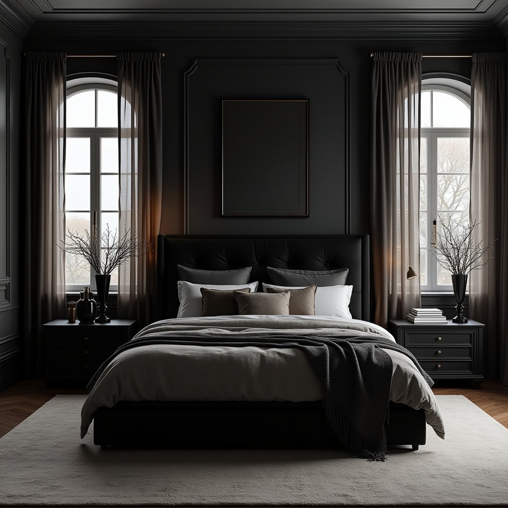 Modern Black Bedroom 20