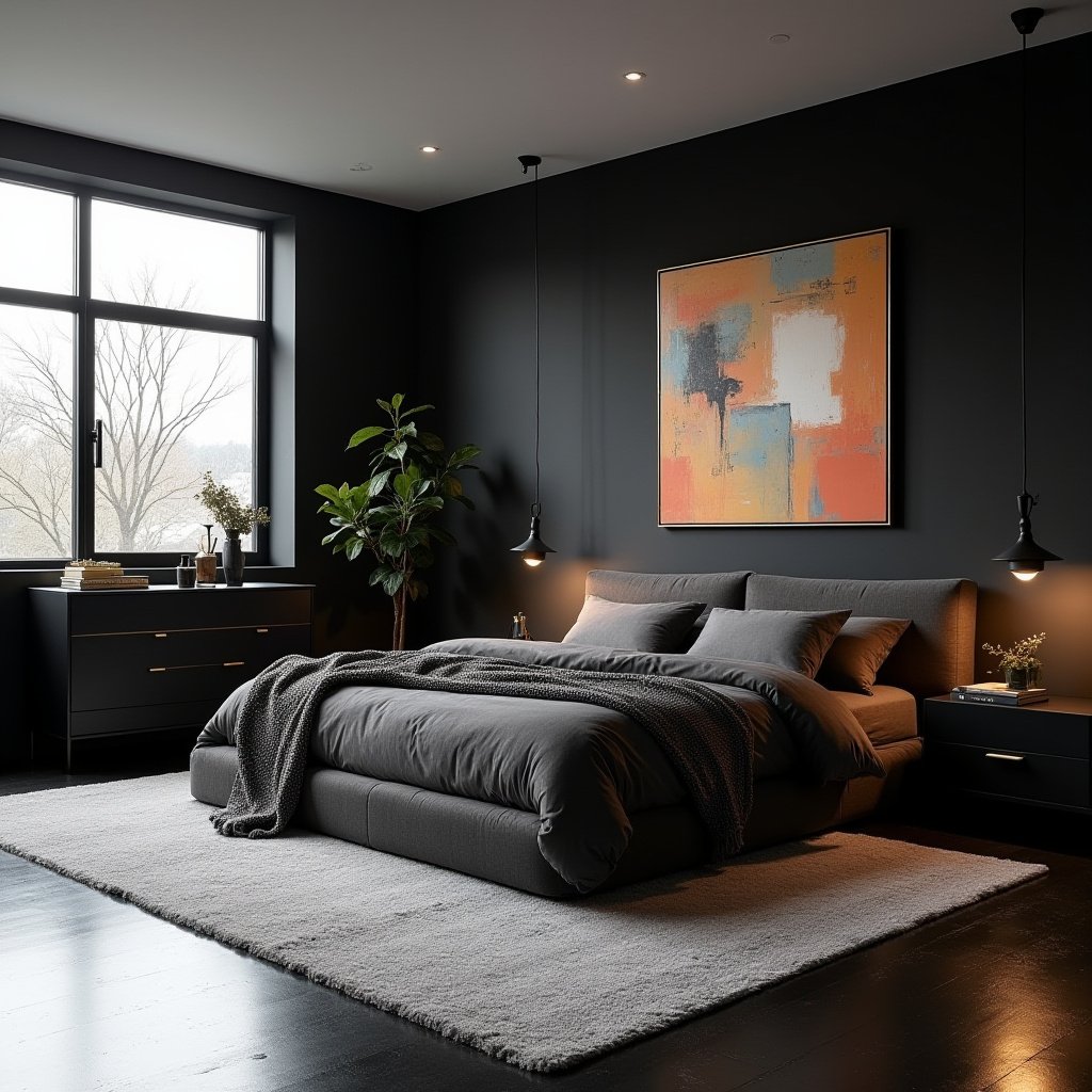 Modern Black Bedroom 3