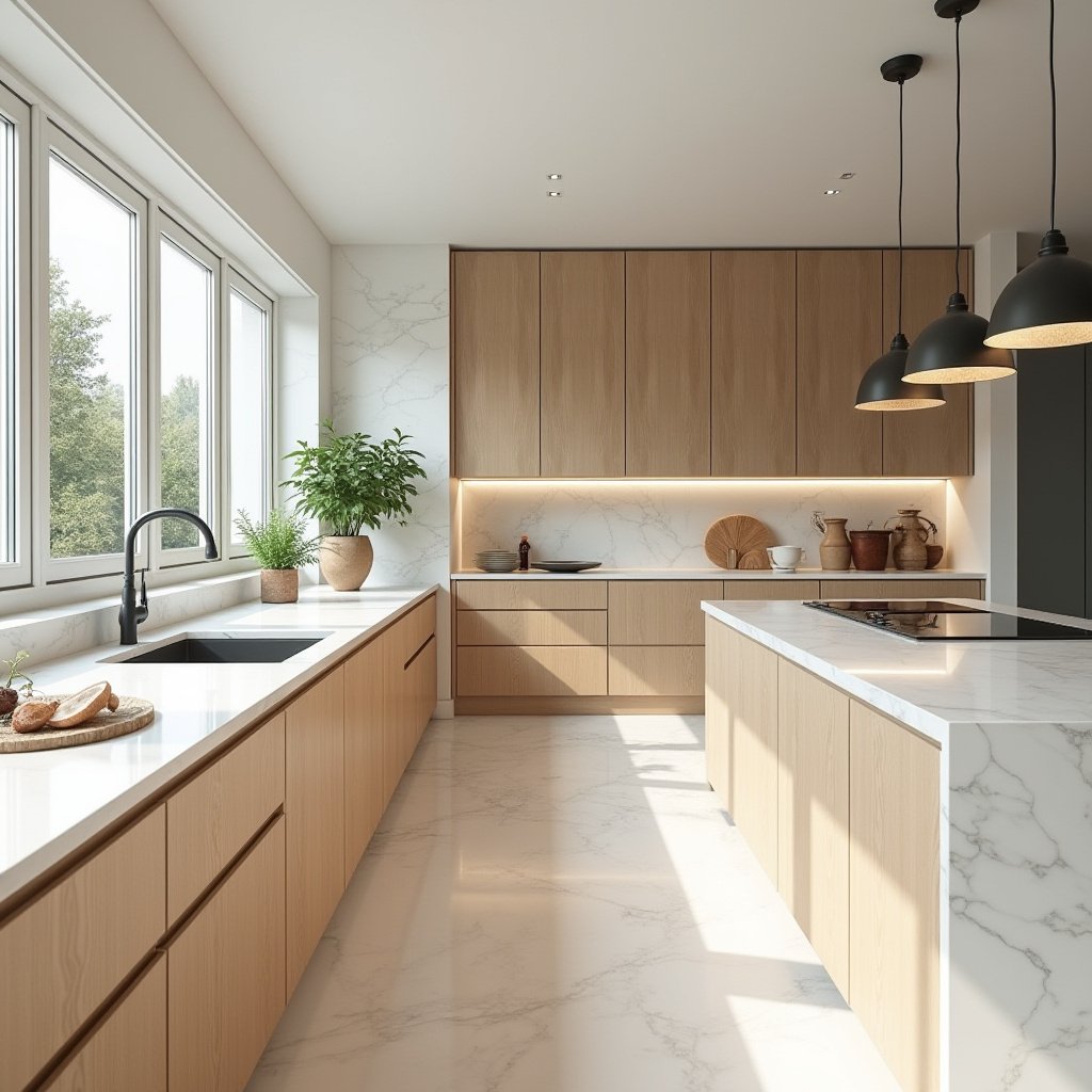 Modern Oak Kitchen Cabinets 1