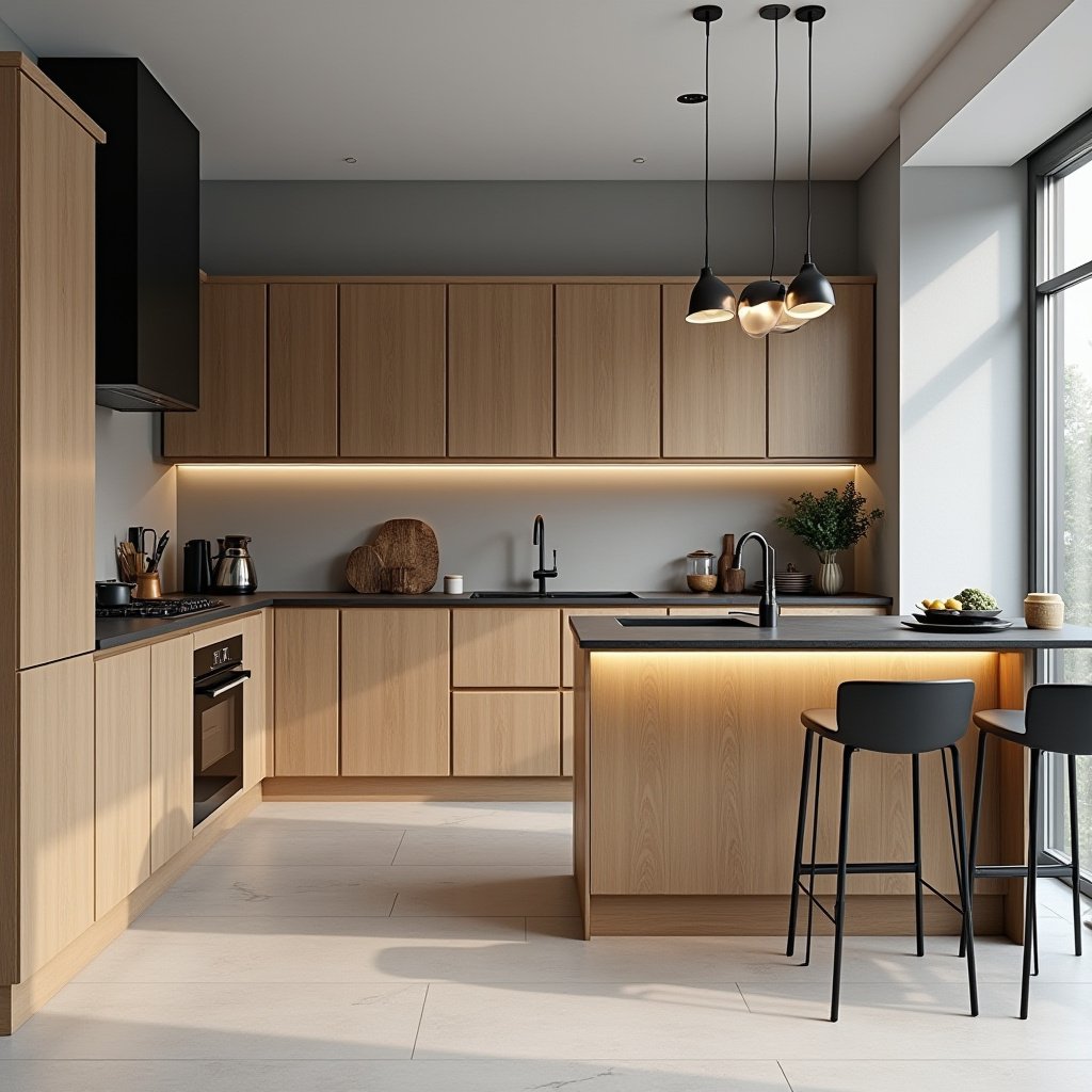 Modern Oak Kitchen Cabinets 15